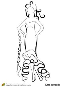 Coloriage De Marier Dessin Coloriage Robe De Mariée Style Flamenco Avec Volants En Bas