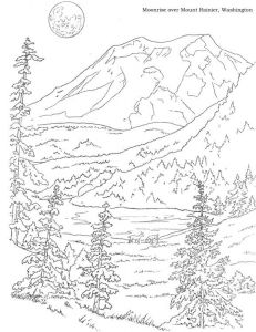 Coloriage De Paysage De Montagne Woods Landscape Coloring Pages Google Search