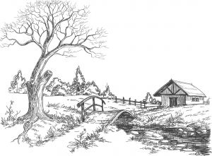 Coloriage De Paysage Pour Adulte Coloriage Adulte Paysage
