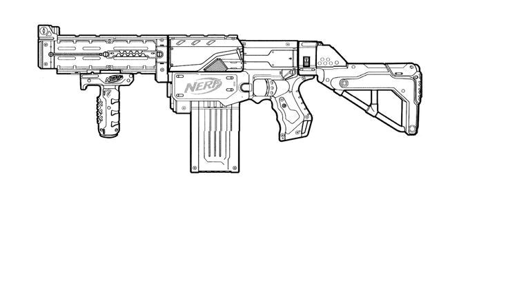 Coloriage De Pistolet Nerf Nerf Blaster Outline Templates Google Search Nerf