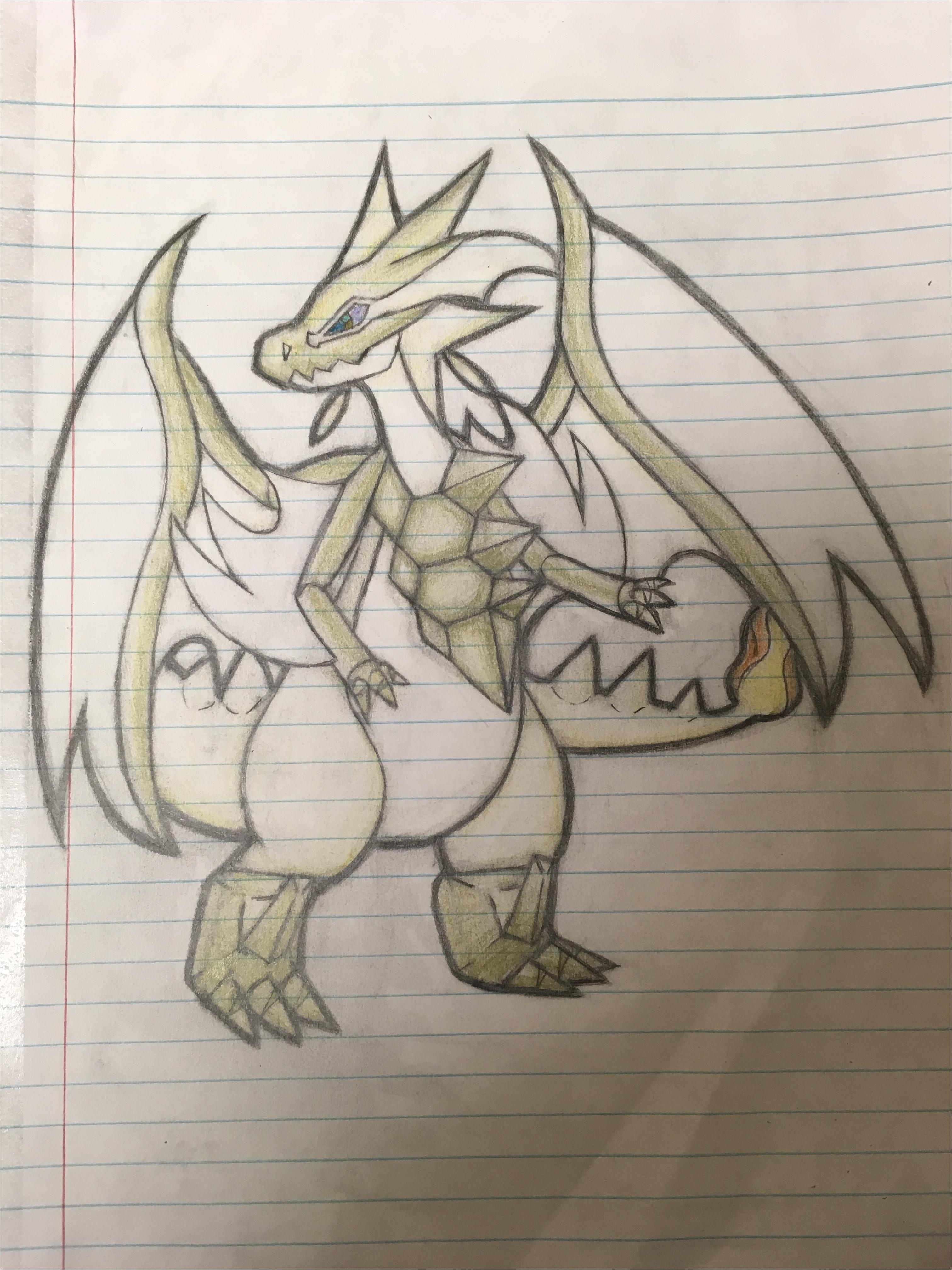 Coloriage De Pokémon Ex I Drew A Fusion Of Ultra Necrozma and Mega Charizard Y In School