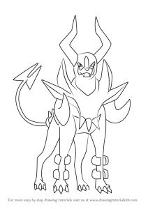 Coloriage De Pokemon Mega Evolution Learn How to Draw Mega Houndoom From Pokemon Pokemon Step by Step