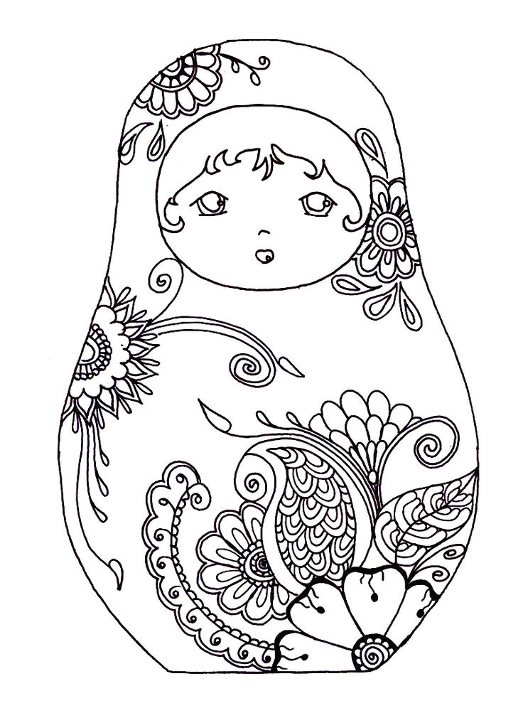 Coloriage De Poupé Russe 656 Best Kokeshis Matrioshkas Chevaux Suédois Images On