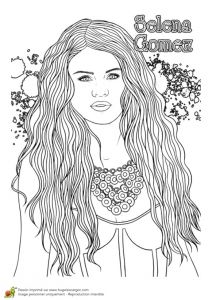 Coloriage De Selena Gomez Coloriage Celebrites Selena Gomez Fashion Coloring
