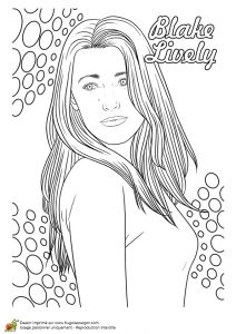 Coloriage De Selena Gomez Coloriage De La Charmante Blake Lively Dessins De Stars