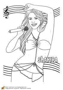 Coloriage De Shakira Coloriage Chanteuse  La Mode Shakira Hugolescargot