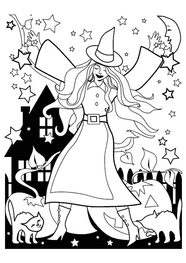 Coloriage De sorcieres A Imprimer Coloriage Halloween sorciere