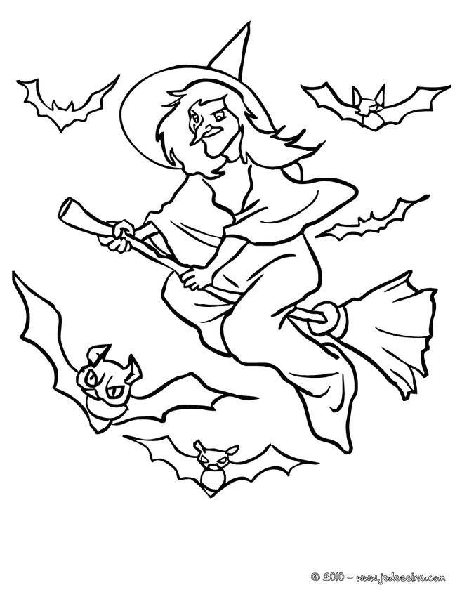 Coloriage De sorcieres A Imprimer Coloriage Halloween sorciere Qui Fait Peur