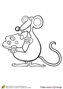 Coloriage De souris A Imprimer Gratuit Dessin Colorier D Une Grosse souris Et De son Gros Fromage