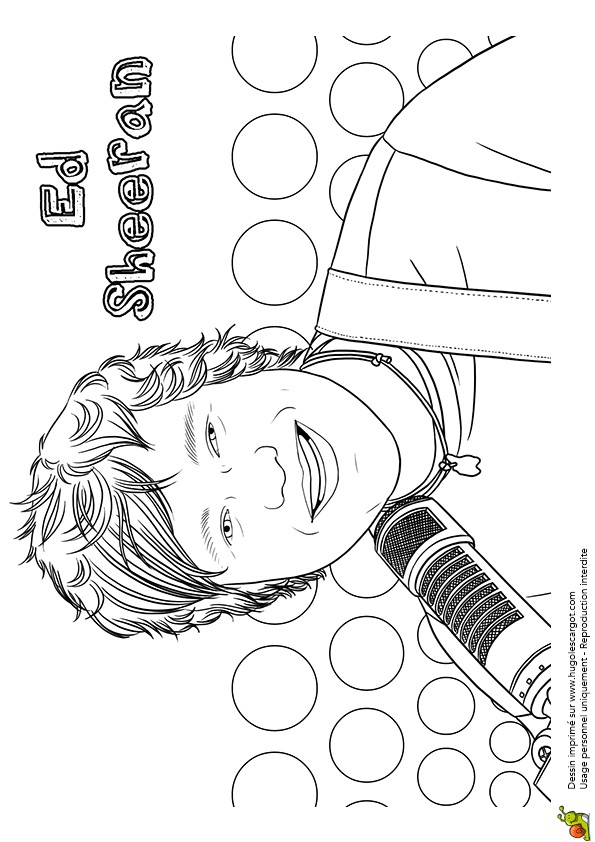 Coloriage De Tal Coloriage Chanteur   La Mode Ed Sheeran Hugolescargot