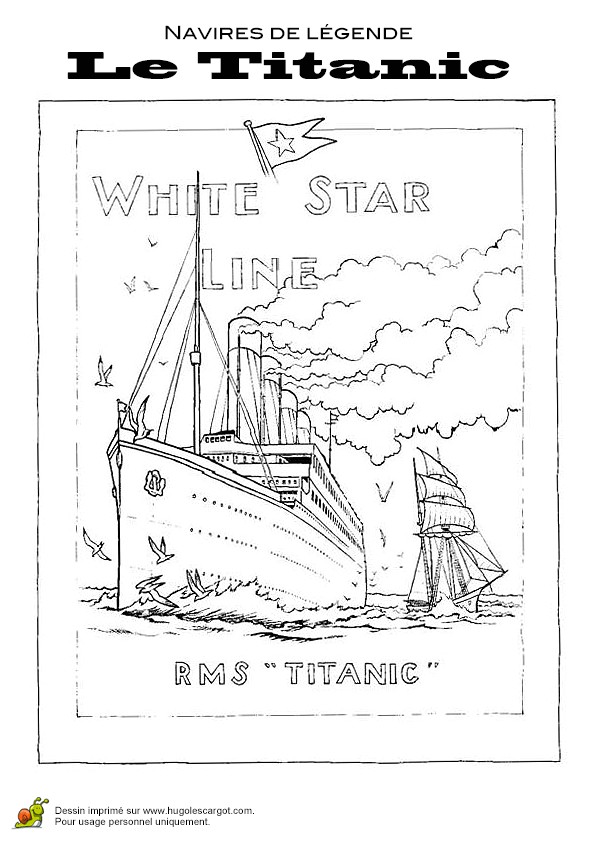 Coloriage De Titanic Coloriage Navires De Legende Le Titanic 01 Sur Hugolescargot