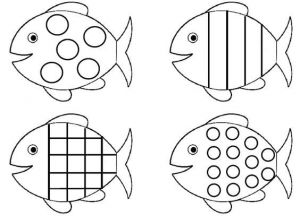 Coloriage Des formes Une Planche De Poissons   formes Géométriques   Colorier Ronds