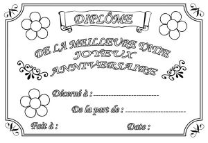 Coloriage Diplome Dela Meilleure Maman Coloriage Diplome Anniversaire