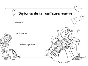 Coloriage Diplome Dela Meilleure Maman Dipl´me De La Meilleure Mamie Imprimer Et Colorier Lors De La