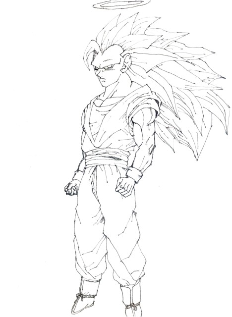 Coloriage Dragon Ball Z Sangoku Super Sayen 3 Coloriage Dragon Ball Z Sangoku Super Sayen 3