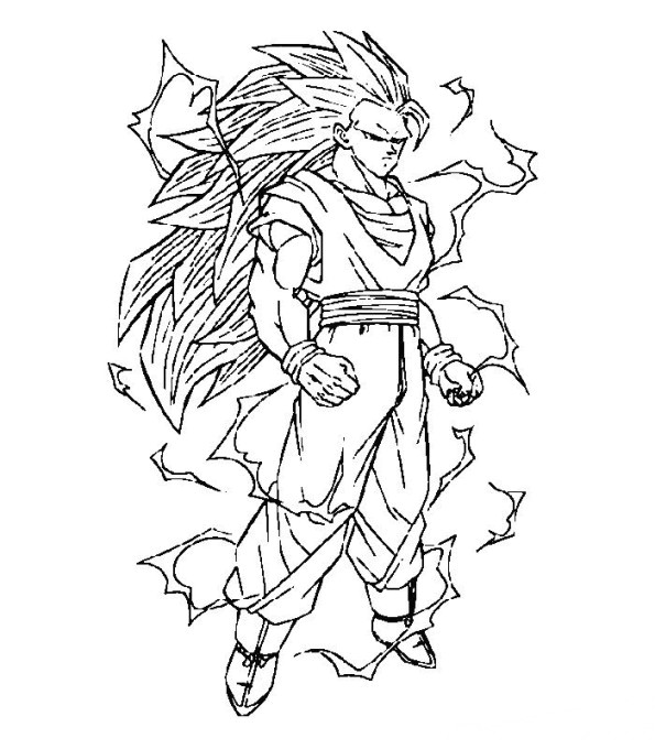 Coloriage Dragon Ball Z Sangoku Super Sayen 3 Coloriage Dragon Ball Z Sangoku Super Sayen 5
