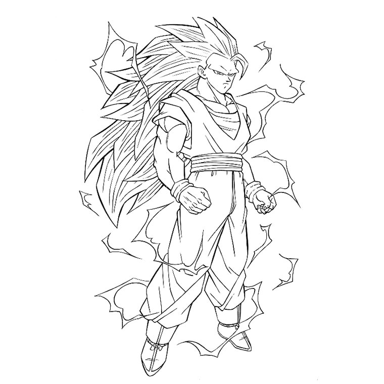 Coloriage Dragon Ball Z Sangoku Super Sayen 4 Coloriage Dragon Ball Z Ve A Super Sayen 4