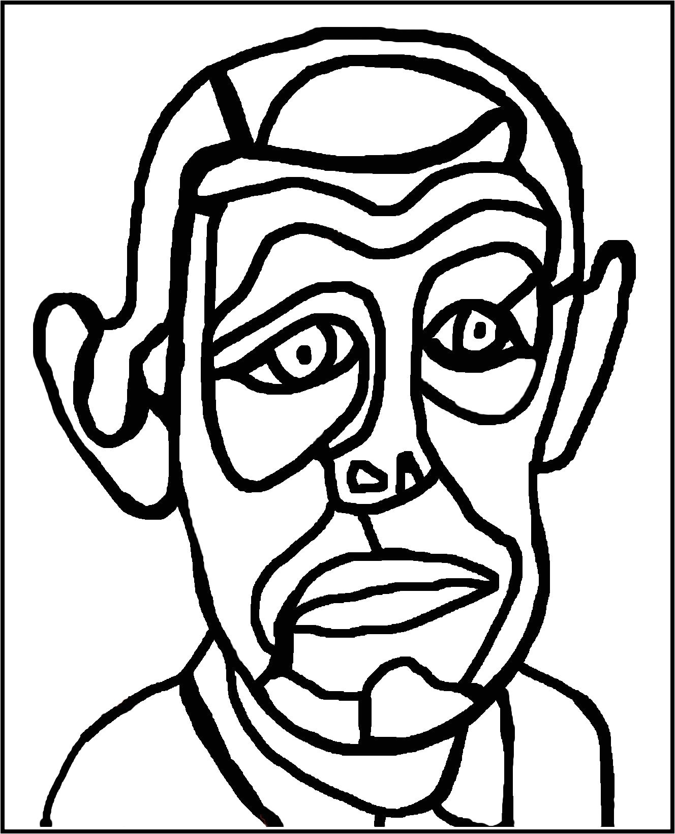 Coloriage Dubuffet A Partir Autoportrait Ii De Dubuffet Le tour De Mes Idées