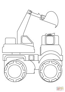 Coloriage Engins De Chantier à Imprimer Dessin Pelleteuse A Colorier Meublerc