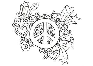 Coloriage étoile Filante Coloriage Mandala Peace and Love Meilleures Idées Coloriage Pour