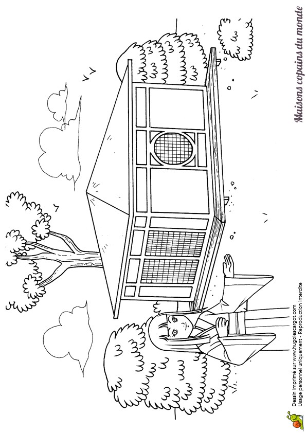 Coloriage Far West Coloriage Dessin Maison Japonaise