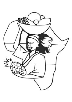 Coloriage Femme Africaine Coloriage D Une Femme Africaine Qui Part Pour Le Marché