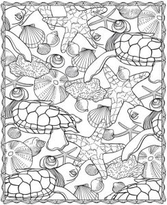 Coloriage Fond De Mer Turtle Doodle Adult Coloring Book Pagesmore Pins Like This at