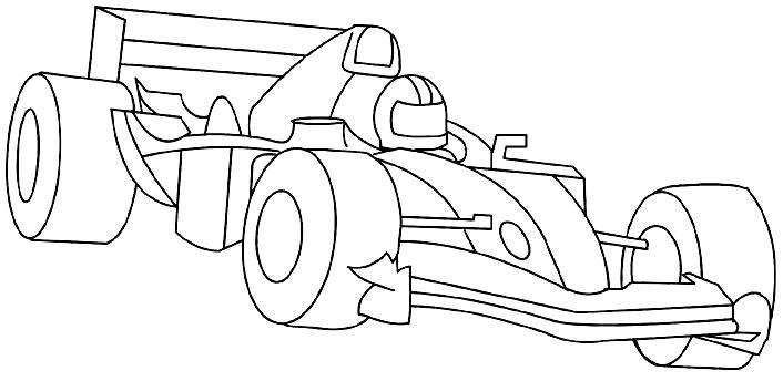 Coloriage formule 1 à Imprimer Dessins De Voiture   Colorier