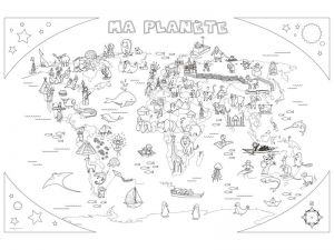 Coloriage Geant Monde Coloriage Géant L atlas