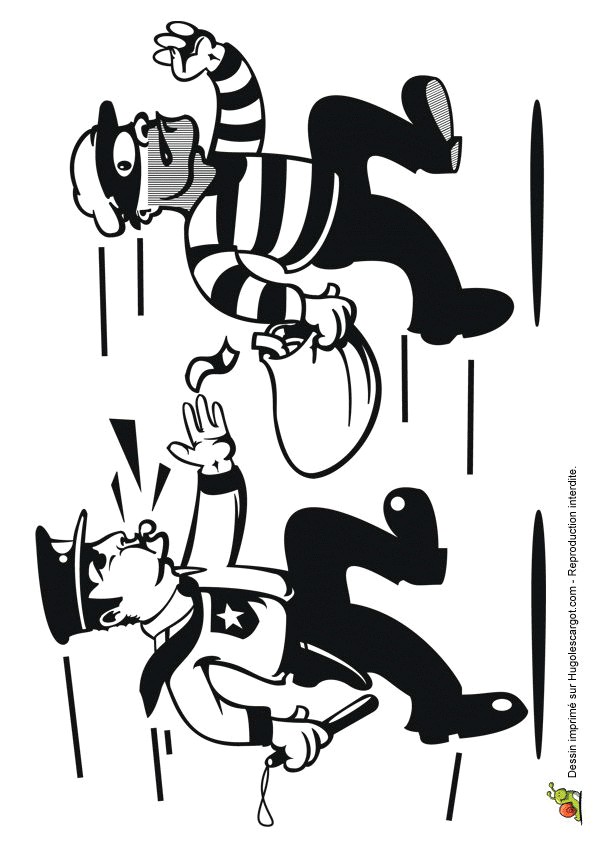 Coloriage Gendarme Coloriage Police Voleur Sur Hugolescargot