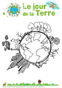 Coloriage Globe Terrestre Coloriage Le Jour De La Terre 22 Page 22 Sur 35 Sur Hugolescargot