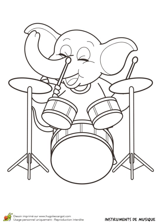 Coloriage Guitare Classique Coloriage D Un Instrument De Musique La Batterie