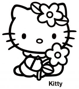 Coloriage Hellokitty Coloriage Gratuit Hello Kitty Dessins Fille Pinterest