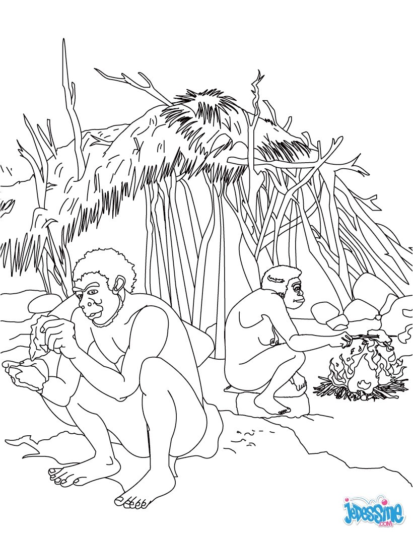 Coloriage Homme De Cro Magnon Coloriage Hommes Préhistoriques