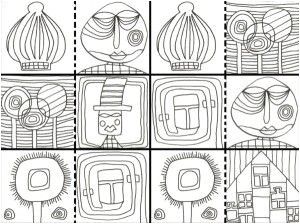 Coloriage Hundertwasser Hundertwasser