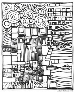 Coloriage Hundertwasser Hundertwasser Style Line Art Feel Free to Use It Art