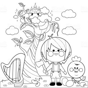 Coloriage Jack Et Le Haricot Magique Jack Et Le Haricot Magique Noir Et Blanc Livre De Coloriage