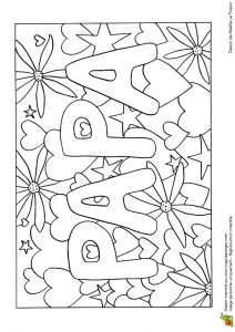 Coloriage Joyeux Anniversaire Papa à Imprimer Une Jolie Carte Avec Des CÅurs Pour Papa Dessin   Colorier
