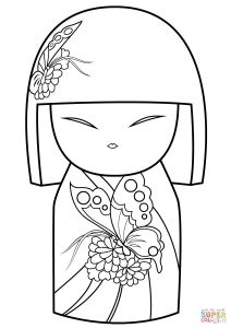 Coloriage Kimmidoll Kimmi Doll with butterfly ornament Coloring Page