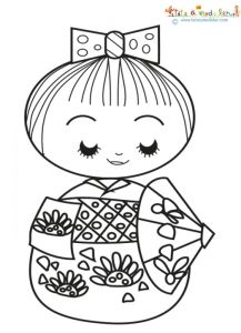 Coloriage Kokeshi Kimmidoll Kimmidoll Inspirée D Une Kokeshi Traditionnelle Sur Tªte Modeler
