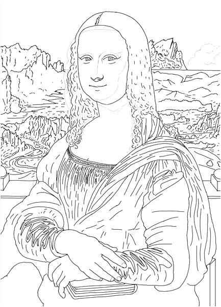 Coloriage La Joconde Coloriage La Joconde Mona Lisa Leonardo Da Vinci Coloring Famous