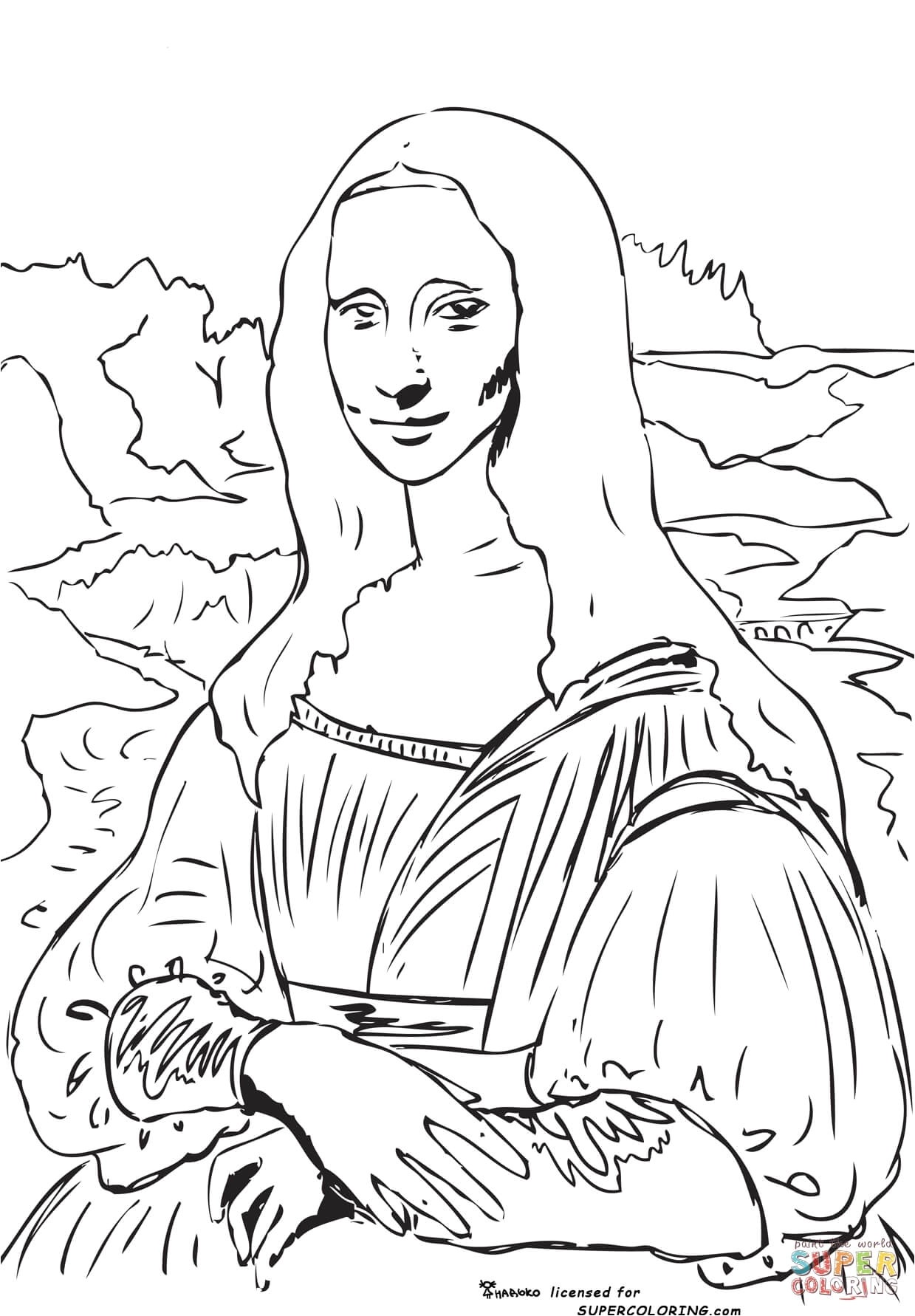 Coloriage La Joconde Coloriage La Joconde Par Léonard De Vinci