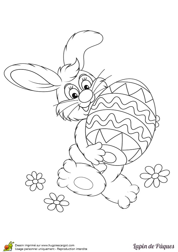 Coloriage Lapinoo Lapin De Paques Et son Oeuf Enorme Page 4 Sur 12 Sur Hugolescargot