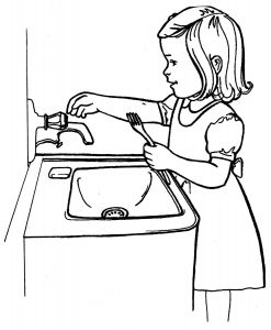 Coloriage Lavage Des Mains Enfant Qui Se Lave Coloriage