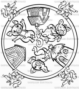 Coloriage Les 3 Petit Cochon Cahier De Coloriage Personnalisé Boutique souvenir