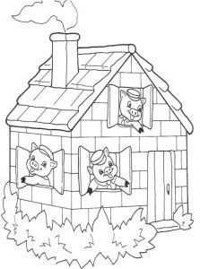 Coloriage Les 3 Petit Cochon Coloriage 3 Petit Cochons