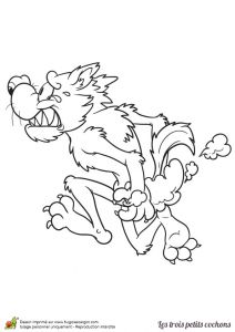 Coloriage Les 3 Petit Cochons Coloriage Loup 3 Petit Cochons