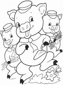 Coloriage Les 3 Petit Cochons Coloriage Trois Petits Cochons Az Coloriage