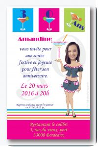 Coloriage Licorne Ailée Invitation Anniversaire Femme Cocktail