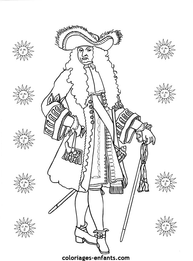 Coloriage Louis Xiv Les Coloriages Des Rois De France